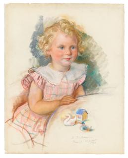 Zinaida Serebriakova - Portrait of a young girl with blonde ringlets