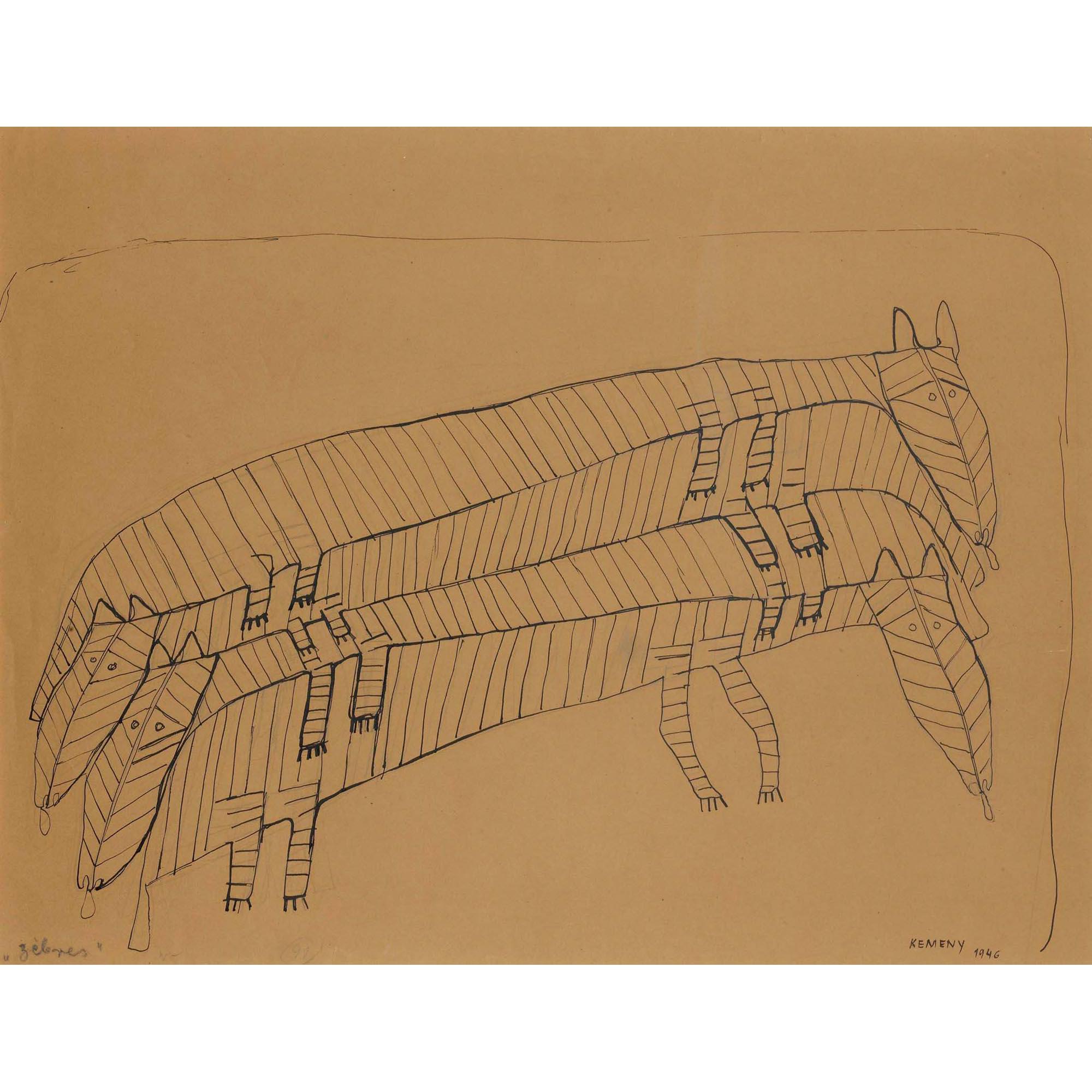 Zoltan Kemeny - Zèbres, 1946 Zebras, 1946
