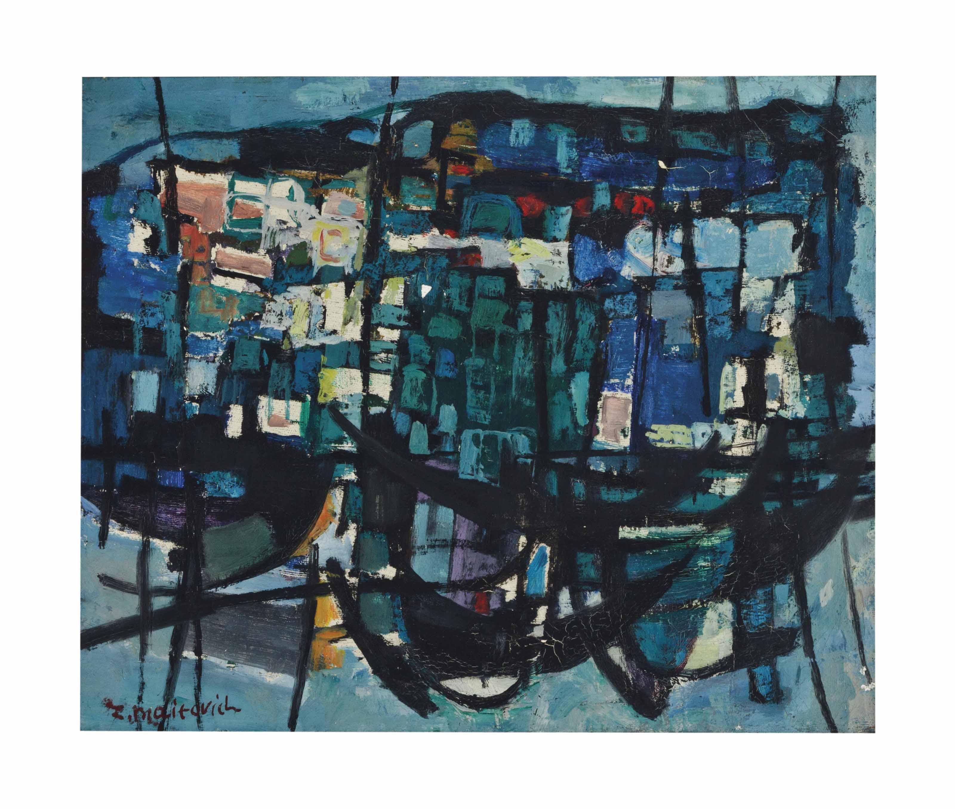Zvi Mairovich - Untitled (Boats In A Harbor)